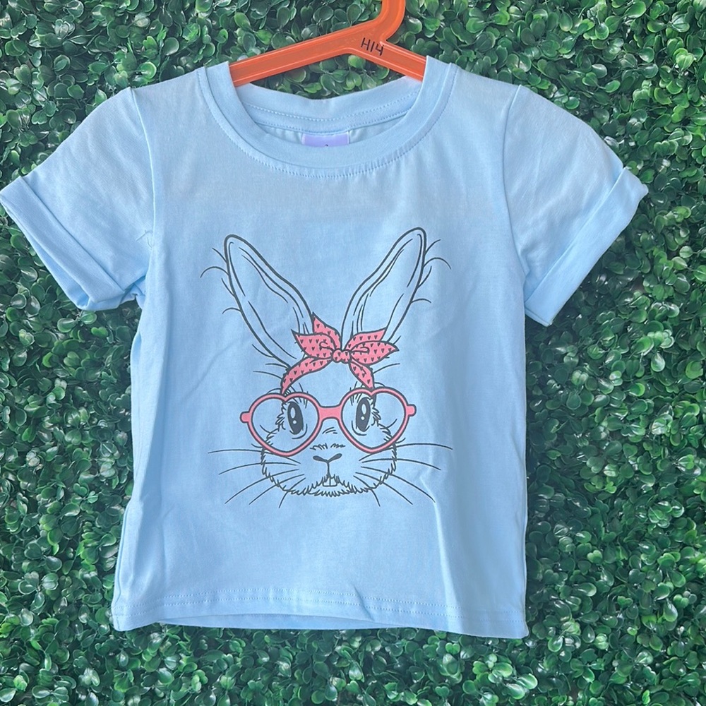 Blue Kids Bunny Graphic T-Shirt